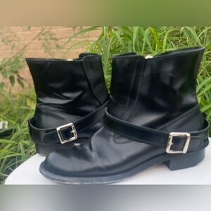 Authentic Chloe Black Ankle Boots with Buckle Detail SZ41 US10